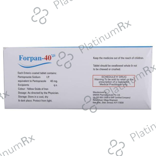 Forpan 40mg Tablet 10s