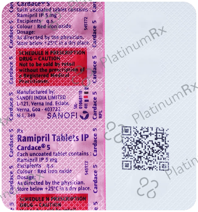 Cardace 5mg Tablet 15s