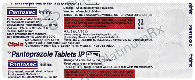 Pantosec 40mg Tablet 10s