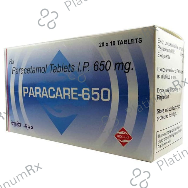Paracare 650mg Tablet 10 tablets Tablet Biocare Remedies