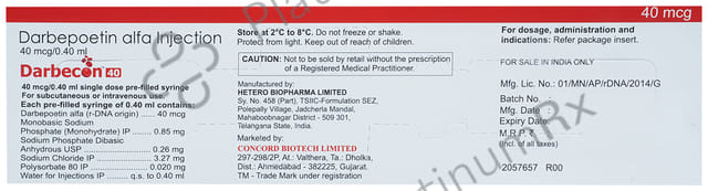 Darbecon 40mcg Injection 0.4ml