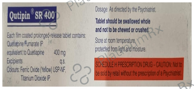Qutipin SR 400mg Tablet PR 10s