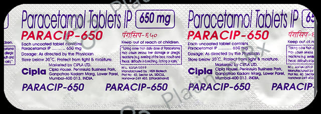Paracip 650mg Tablet 10s