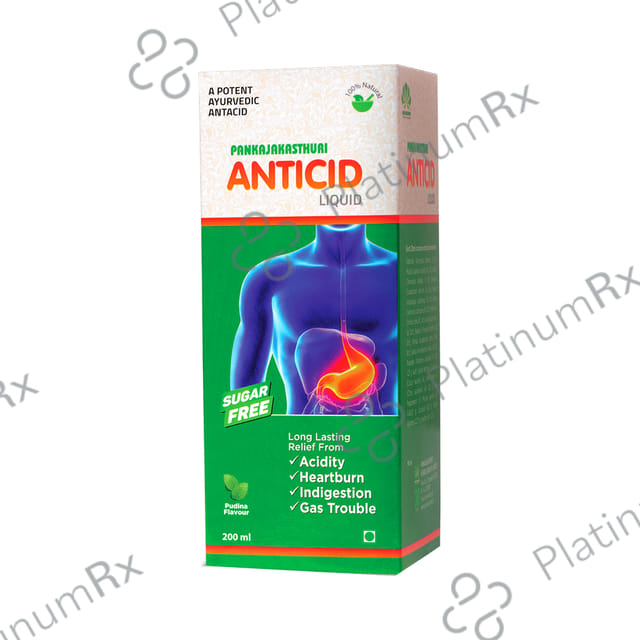 Pankajakasthuri Anticid Liquid Pudina Sugar Free