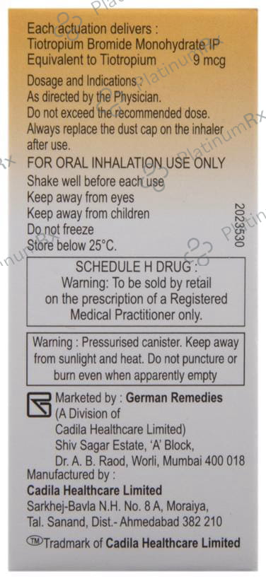 Tiomist CFC Free 9mcg Inhaler