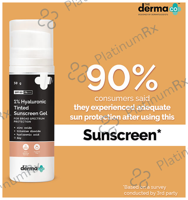 The Derma Co 1% Hyaluronic Tinted Sunscreen SPF 60 PA++++ 30gm