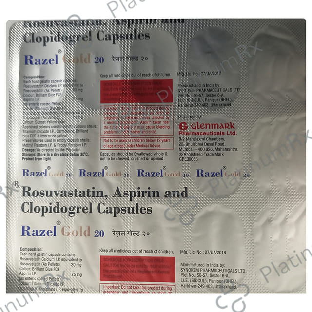 Razel Gold 20/75mg Capsule 15s