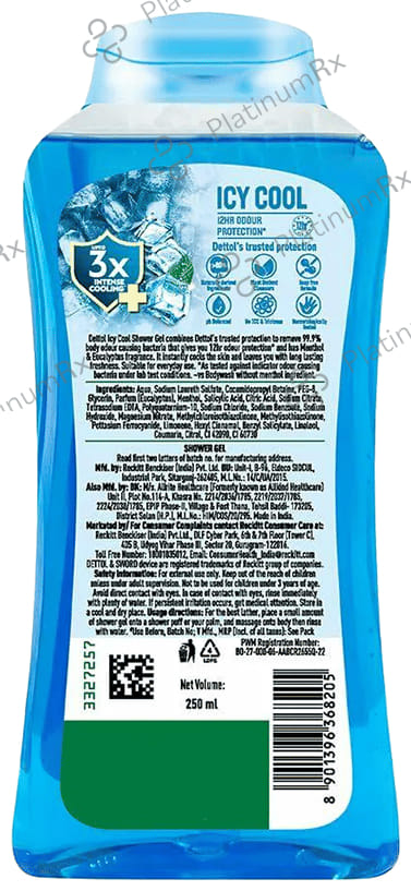 Dettol Icy Cool Bodywash & Shower Gel - pH Balanced & Soap Free