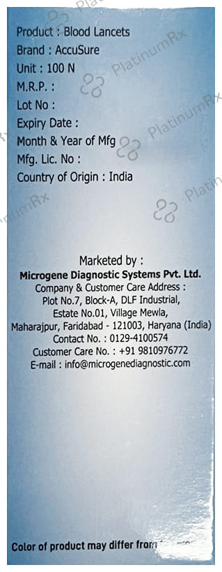 AccuSure Round Blood Lancets (100 Each) 1 Unit
