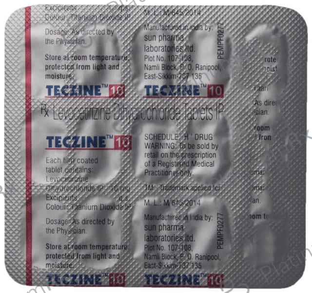 Teczine 10mg Tablet 15s