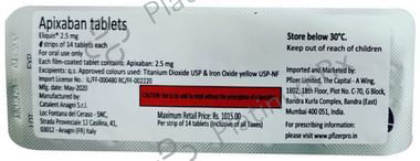 Eliquis 2.5mg Tablet 14s