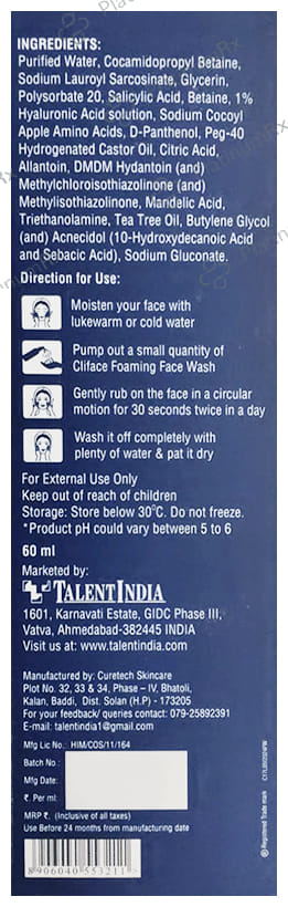 Cliface Foaming Face Wash 60ml