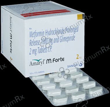 Amaryl M Forte 2/1000mg Tablet PR 15s