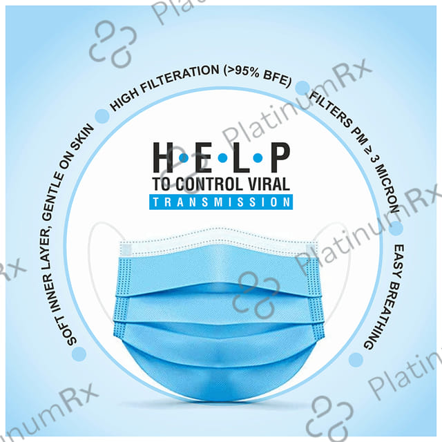 Leeford Non-Woven 3 Ply Facemask with 5 Layered Anti-Microbial Fabric 50 masks