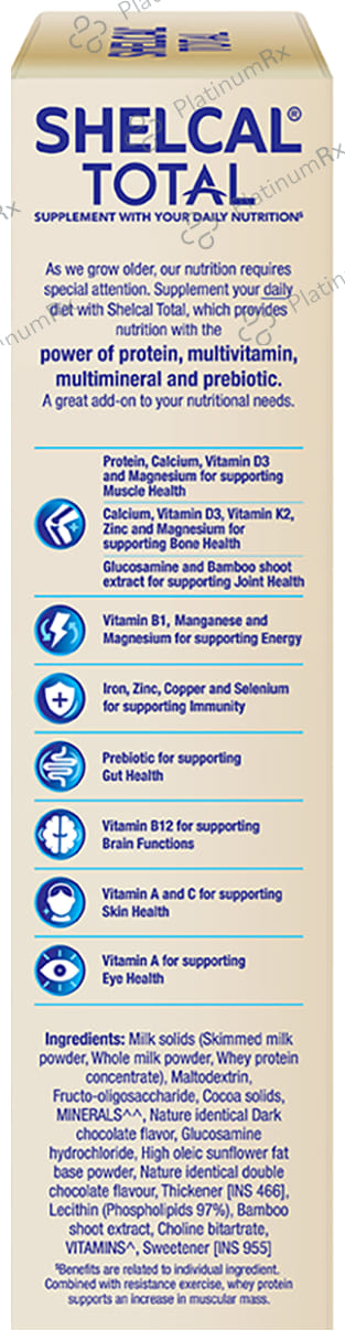 Shelcal Total No Added Sugar Dark Chocolate Flavour Powder 400gm