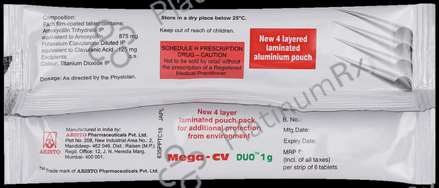 Mega CV Duo 875/125mg Tablet 6s
