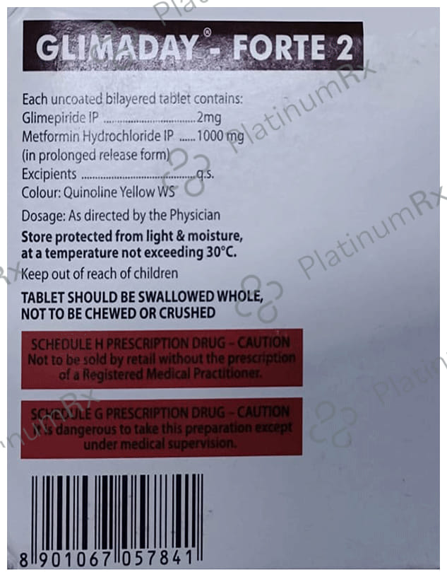 Glimaday Forte 2mg Tablet 15s