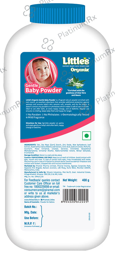 Little's Organix Gentle Baby Powder 400gm