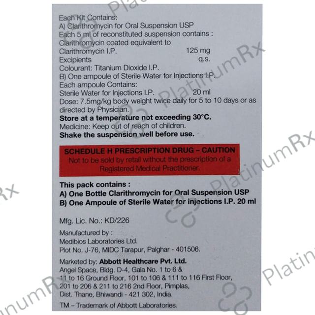 Claribid 125mg Oral Suspension 30ml