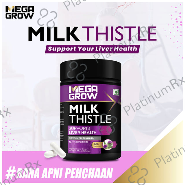 Megagrow Milk Thistle Capsule Support Liver Health & Boost Immunity with Natural Silymarin Extract