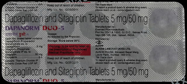 Dapanorm Duo 5/50mg Tablet 10s