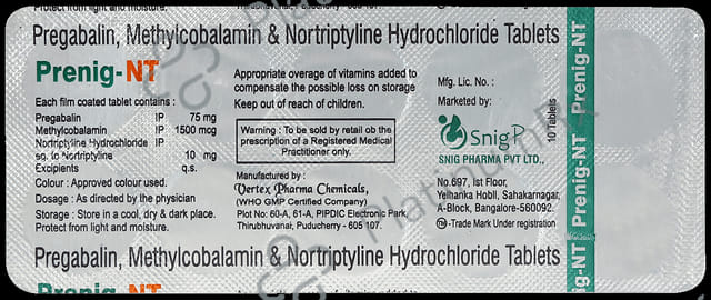 Prenig NT 75mg/10mg/1500mcg Tablet
