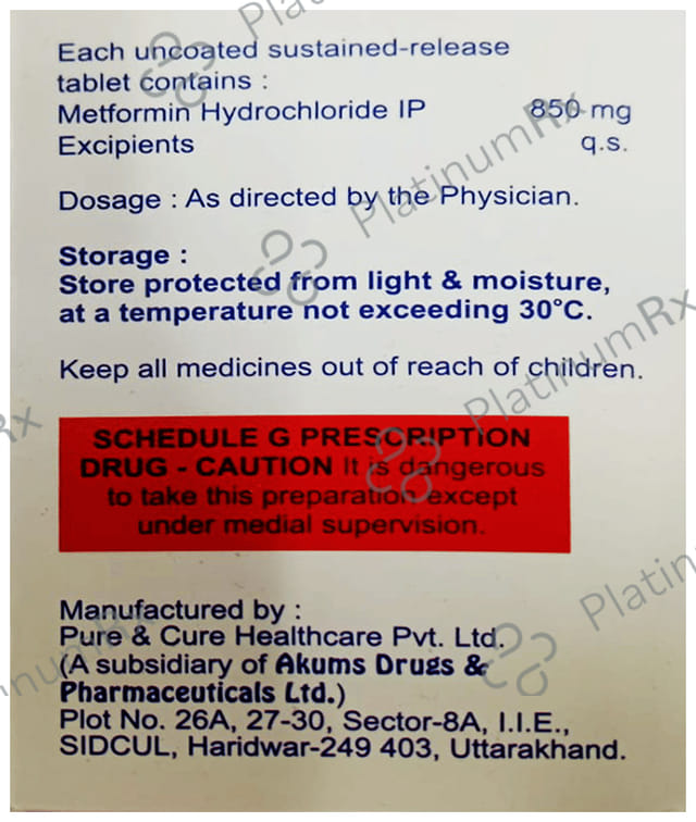 Metasens SR 850mg Tablet 10s