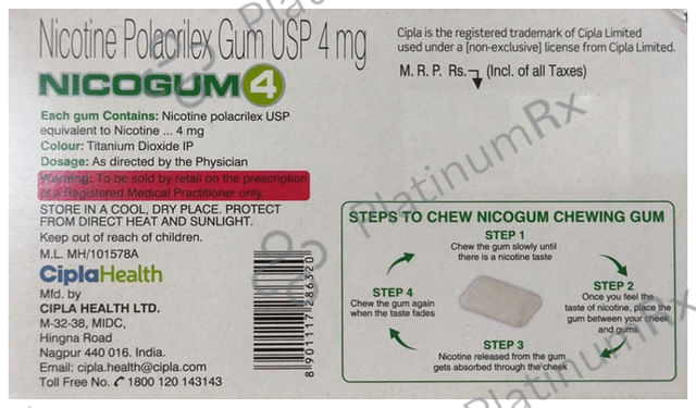 Nico 4mg Chewing Gums 12's