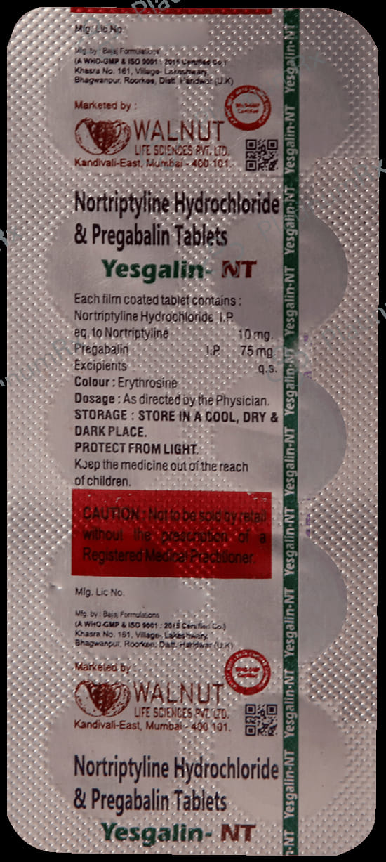 Yesgalin NT 75mg/10mg Tablet