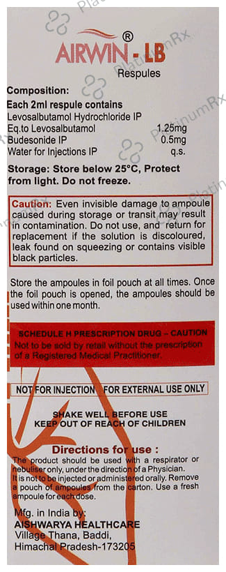 Airwin LB 500/1.25mg Respules 5X2ml