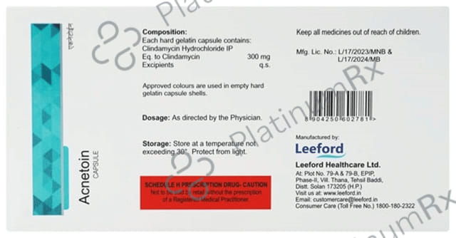 Acnetoin Soft Gelatin Capsule 10s