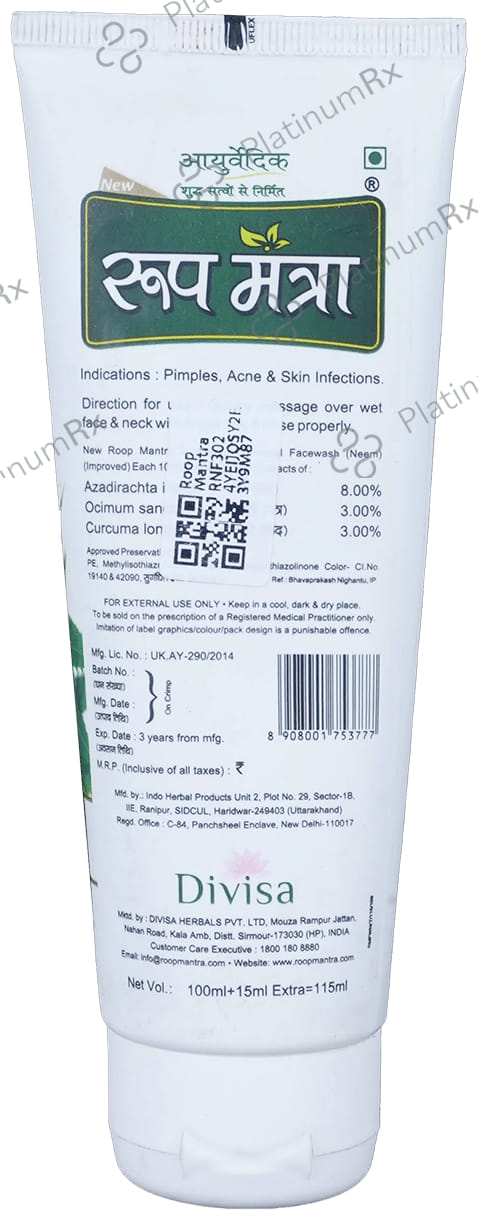 Roop Mantra Neem Face Wash 115ml
