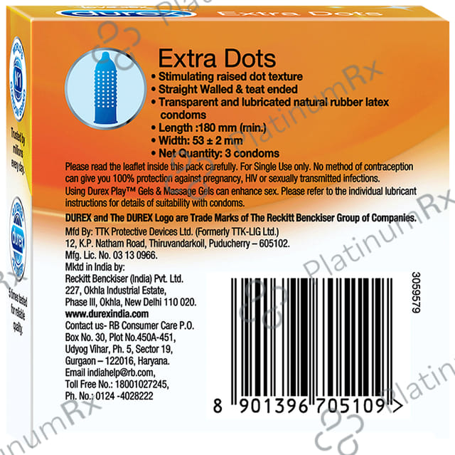 Durex Extra Dots Condom 3s