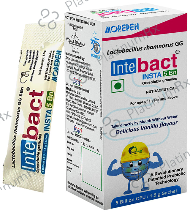 Dr Morepen Intebact Insta 5 Bn Sachet (1.5gm Each) Vanilla