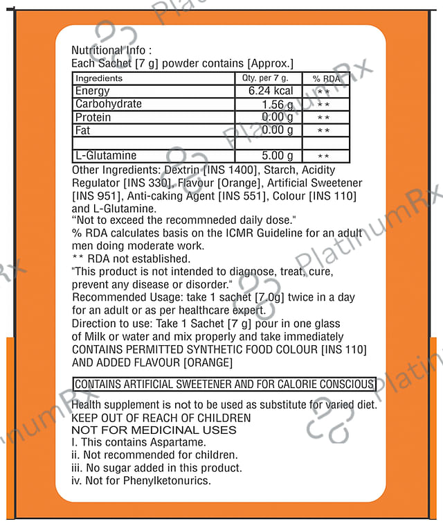 Om Biotec L-Glutamin Powder Sachet (7gm Each)