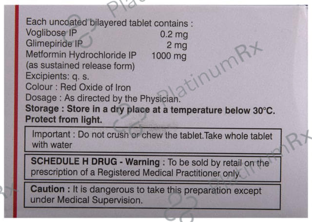 Glycomet Trio Forte 2/1000/0.2mg Tablet SR 10s