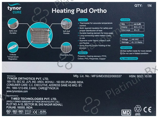Tynor Heating Pad Ortho Regular Universal Grey 1s