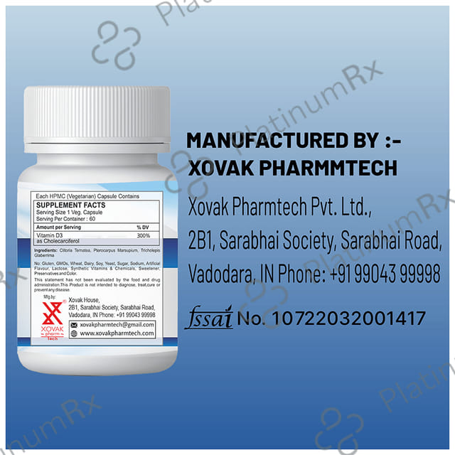 Xovak Pharmtech Vitamin D3 4800IU Veg Capsule