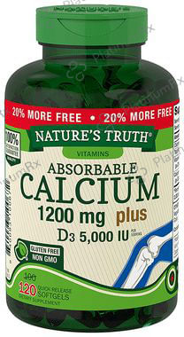 Nature's Truth Absorbable Calcium 1200mg Plus D3 5000IU Quick Release Softgel