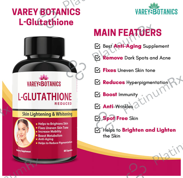 Varey Botanics L-Glutathione (Reduced) for Healthy Skin - Capsule