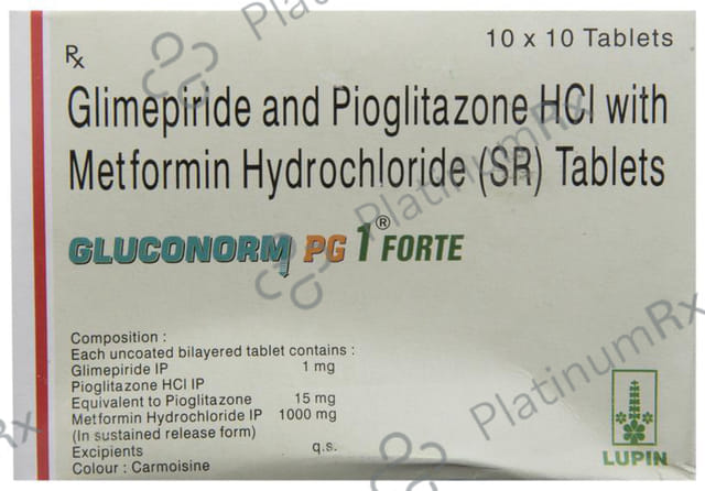 Gluconorm PG Forte 1/15/1000mg Tablet SR 10s
