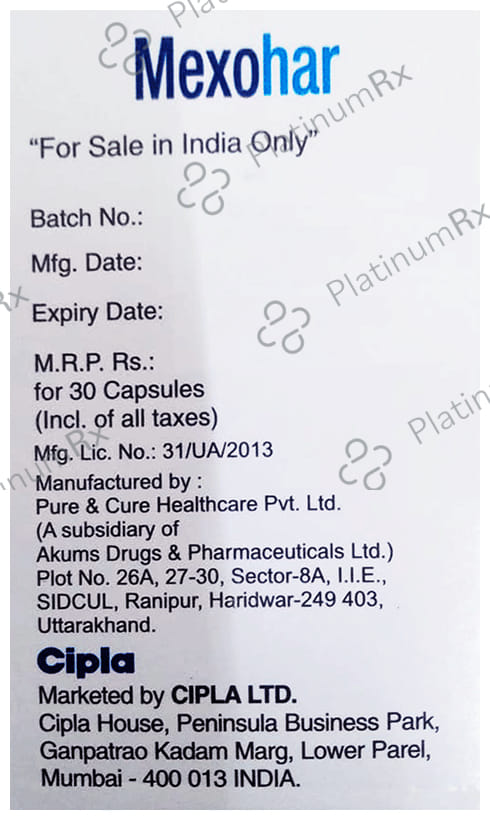 Mexohar 150mg Capsule 30s