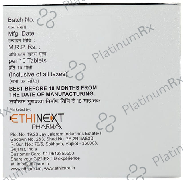 Ethicare Remedies Ciznext-D Tablet