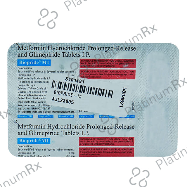 Biopride M 1/500mg Tablet 10s