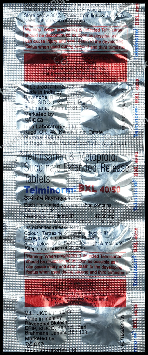 Telminorm Bxl 40/50mg Tablet ER 10s