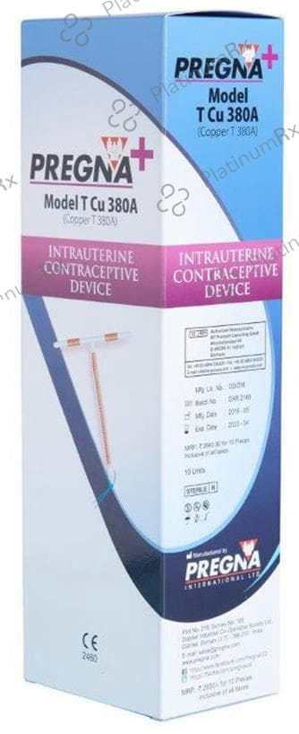 Pregna+ T Cu 380A Intrauterine Contraceptive Device 1s