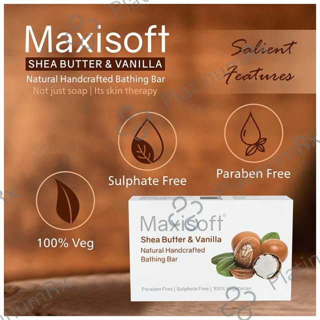 Maxisoft Shea Butter & Vanilla Bathing Bar (75gm Each) 6 units
