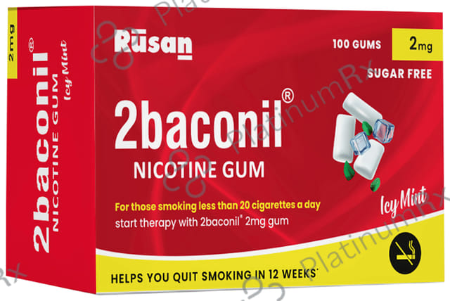 2baconil 2mg Nicotine Chewing Gum - Sugar-Free - Flavour Icy Mint