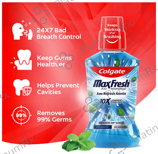 Colgate Peppermint MaxFresh Plax Antibacterial Mouth Wash 500 ml