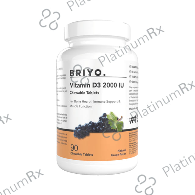 Briyo Vitamin D3 2000IU Chewable Tablet 90s